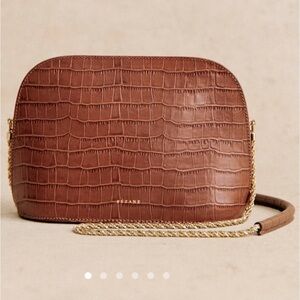 Sezane Victor Bag Camel Croco Print Spring 2024